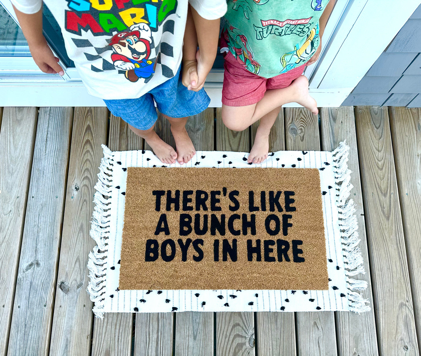 There’s like a bunch of boys in here doormat