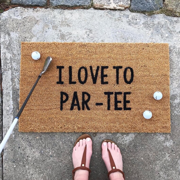 I Love to Par-Tee Doormat