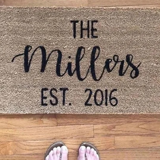 Custom Last Name & Est Date Doormat