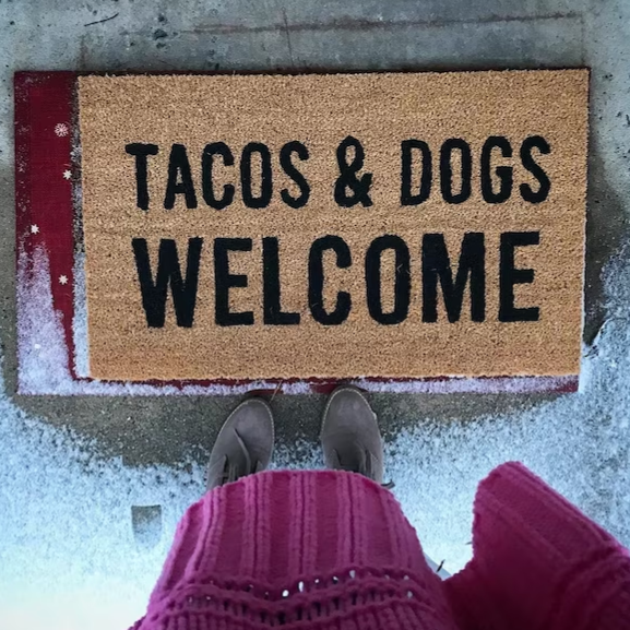 Tacos and Dogs Welcome Doormat